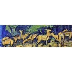 Deer at the Edge of Forest Painting Reproduction