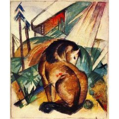 Sitting Horse Painting Reproduction