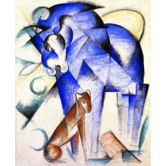 Fabulous Beasts, also known as Blue Horse and Red Dog Painting Reproduction