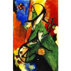 Two Monkeys Painting Reproduction