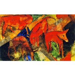 Red Cattle Painting Reproduction