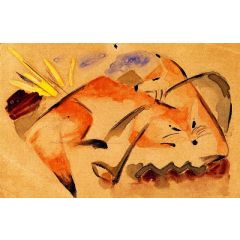 Two Foxes, also known as Foxes Painting Reproduction