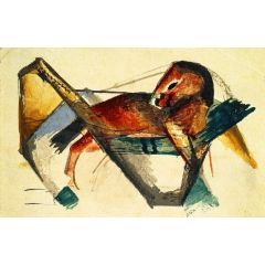 Little Horse in Cool Pink Painting Reproduction