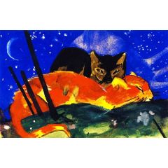 Two Cats Painting Reproduction