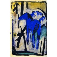 The Mother Mare of the Blue Horses Ii Painting Reproduction