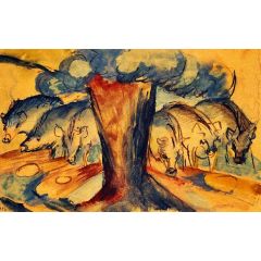Pigs under a Tree, also known as Herd of Pigs under a Tree Painting Reproduction