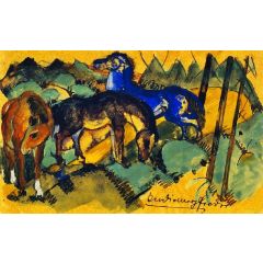 Red Indian Horses Painting Reproduction