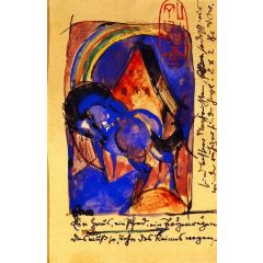 Horse and House with Rainbow Painting Reproduction