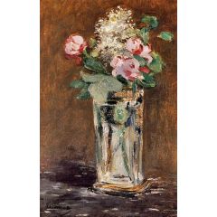 Flowers in a Crystal Vase Painting Reproduction