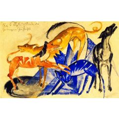 The Four Companion Dogs of Prince Jussuff Painting Reproduction