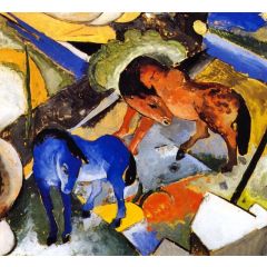 Two Horses in Landscape Painting Reproduction