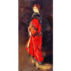 Hazel in Rose and Gold Painting Reproduction