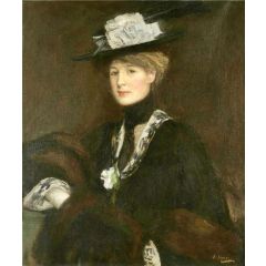 Lady with sables Painting Reproduction
