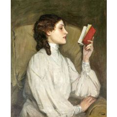 Miss Auras. The Red Book Painting Reproduction