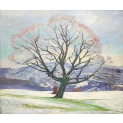 Wych Elm in Winter Painting Reproduction