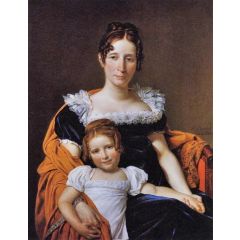 Portrait of the Comtesse Vilain XIIII and her Daughter Painting Reproduction