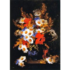 Daisies, Poppies and Cornflowers Painting Reproduction