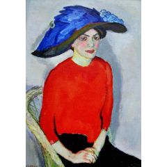 Portrait of a Lady in Red Painting Reproduction
