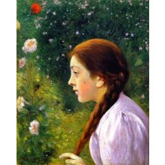 Girl with Braid Painting Reproduction