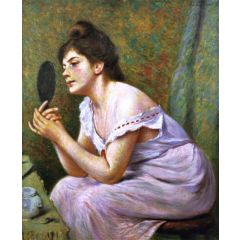 The First Wrinkle, also known as Woman with Mirror Painting Reproduction