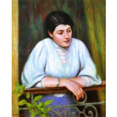 Woman at the Window Painting Reproduction