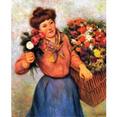 Flower Seller in Montmartre Painting Reproduction