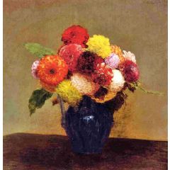 Vase of Dahlias Painting Reproduction