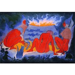 Witches around the Fire Painting Reproduction