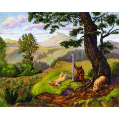 Saint Anthony and His Pig Painting Reproduction