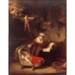 The Holy Family with Angels Painting Reproduction