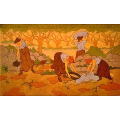Four Woman at a Fountain Painting Reproduction