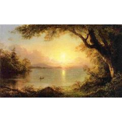 Lake Scene, also known as Landscape in the Adirondacks Painting Reproduction