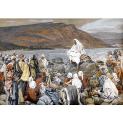 Jesus Teaches the People by the Sea Painting Reproduction