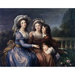 The Marquise de Pezay and the Marquise de Rougé with Her Sons Alexis and Adrien Painting Reproduction