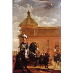 Prince Baltasar Carlos with the Count-Duke of Olivares at the Royal Mews Painting Reproduction