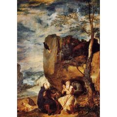 Saint Anthony Abbot and Saint Paul the First Hermit Painting Reproduction