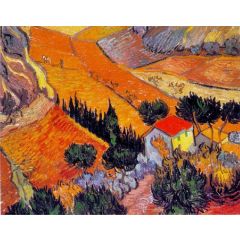 Landscape with Houses and Ploughman Painting Reproduction