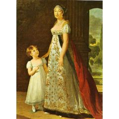 Portrait of Caroline Murat with her daughter, Letizia Painting Reproduction