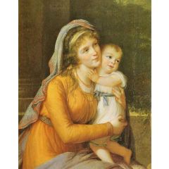 Baroness Anna Sergeevna Stroganova and Her Son Sergey Painting Reproduction
