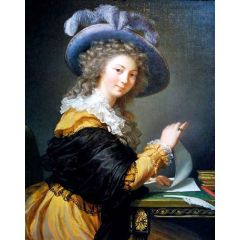 Lady Folding a Letter Painting Reproduction