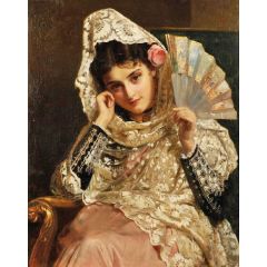 Feliciana, a Spanish Beauty, also known as Feliciana, Spanish Gypsy Painting Reproduction