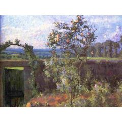 Landscape near Yerres, also known as View of the Yerres Valley and the Garden of the Artist’s Family Property Painting Reproduction