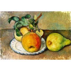 Still Life with Apples and a Pear Painting Reproduction