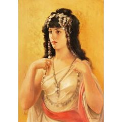 Young Woman in Oriental Dress Painting Reproduction