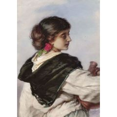 A Young Italian Water Carrier Lost in Thought Painting Reproduction