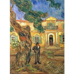 Pine Trees with Figure in the Garden of Saint-Paul Hospital Painting Reproduction