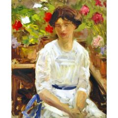 Lady in White Painting Reproduction