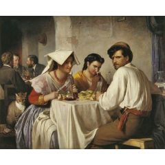 In a Roman Osteria, Fra et romersk osteria Painting Reproduction