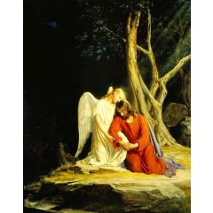 Christ in Gethsemane, Kristus i Gethsemane Painting Reproduction