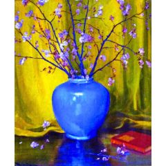 Vase and Cherry Blossoms Painting Reproduction